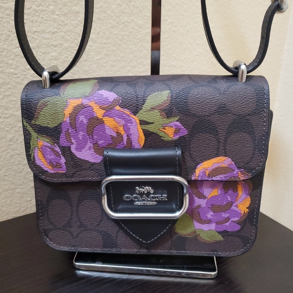 Coach Morgan Square Crossbody In Signature Canvas With Rose Print - Picture 8 of 16